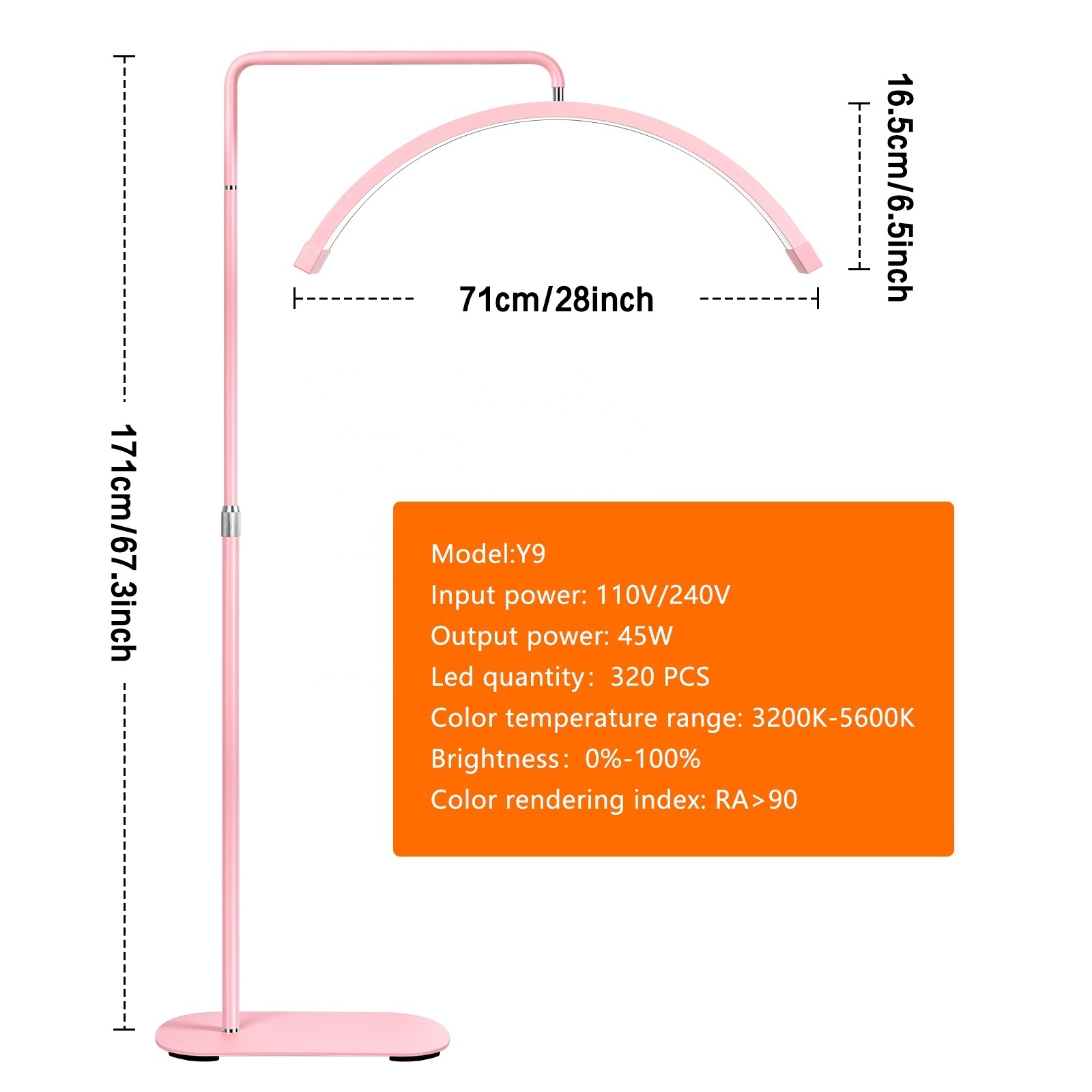 Fosoto Arc moon lamp for eyelash extension Led Floor Lamps Lashes Lamps Fill Light Half Moon Photography Light For Beauty Tattoo