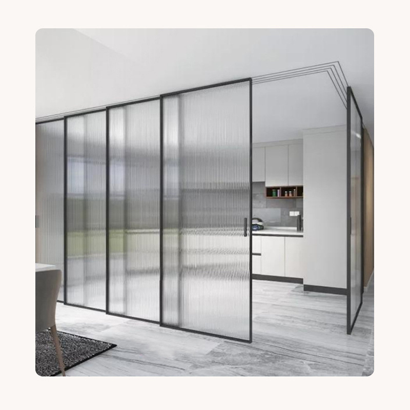 FUTUER Trackless retractable screen doors sliding door trackless pleated mesh sliding screen aluminium mosquito net door