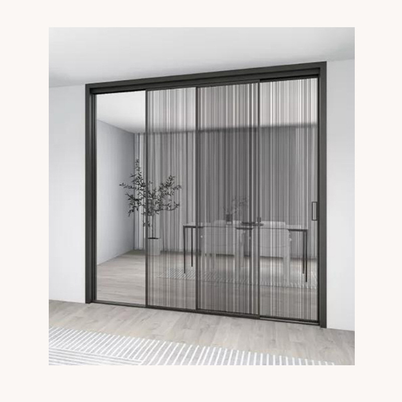 FUTUER Trackless retractable screen doors sliding door trackless pleated mesh sliding screen aluminium mosquito net door