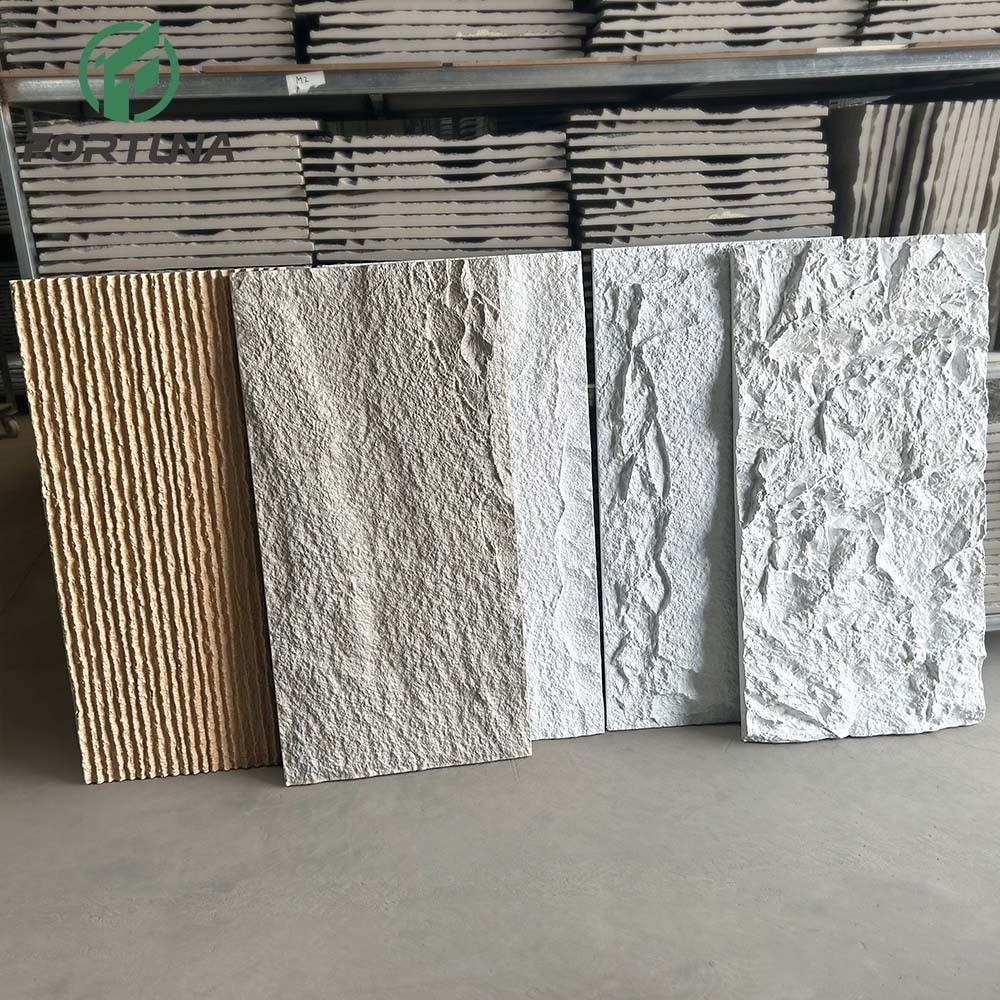 outdoor Moisture mildew proof 3D Background PU stone waterproof panel Luxury Polyurethane PU Panel Wall Decorative Wall Panel