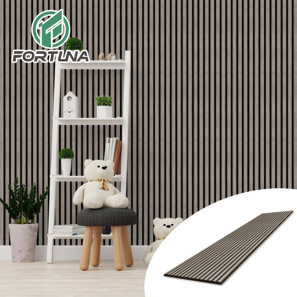 High Quality Polyester Fiber Felt Ceiling Wall Tiles Sound Diffuser Acoustic Wood Slat Panel