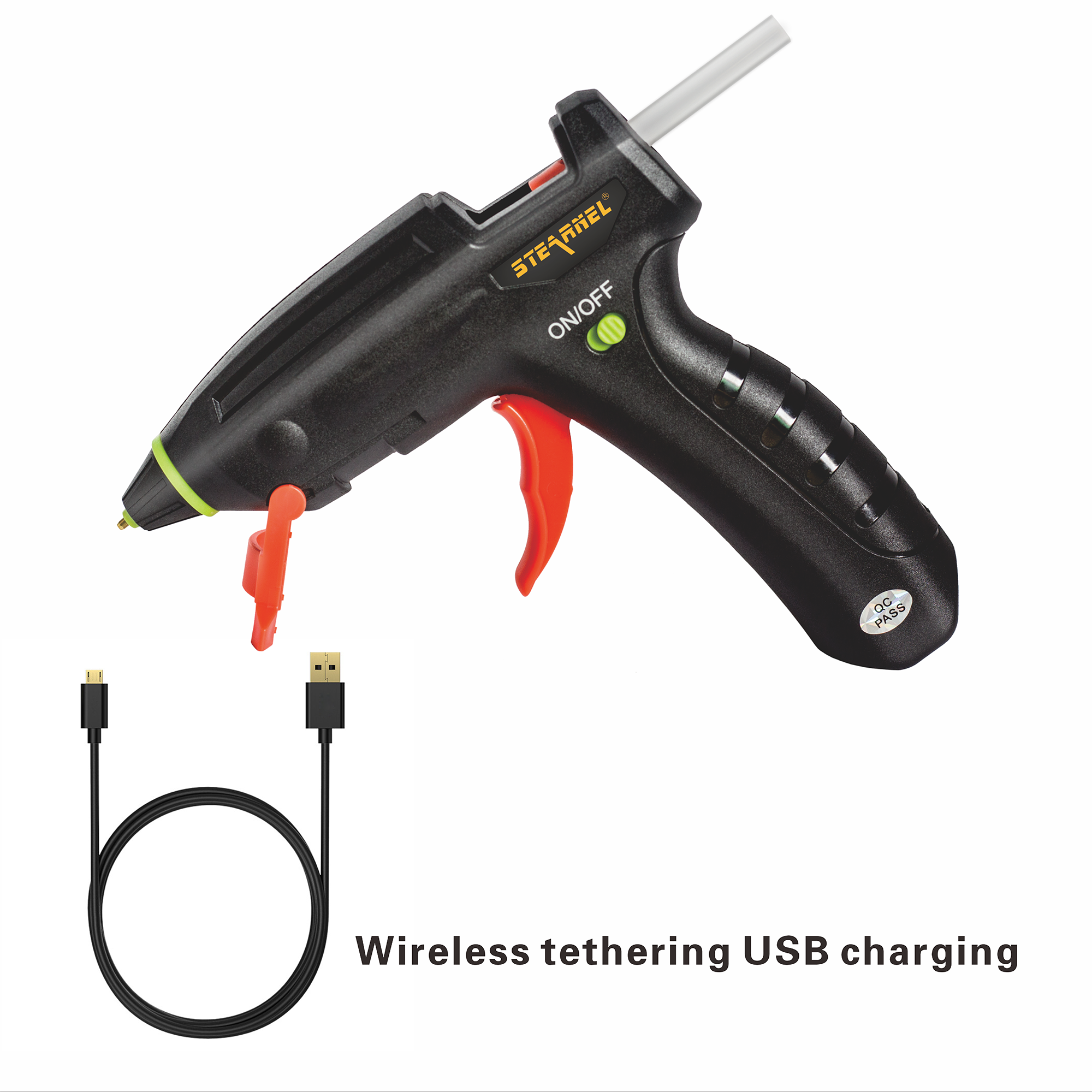 Quick Heating Mini Electric Lithium Battery Powered Rechargeable 3.7V Cordless Hot Melt Glue Gun Set with 7mm Stick