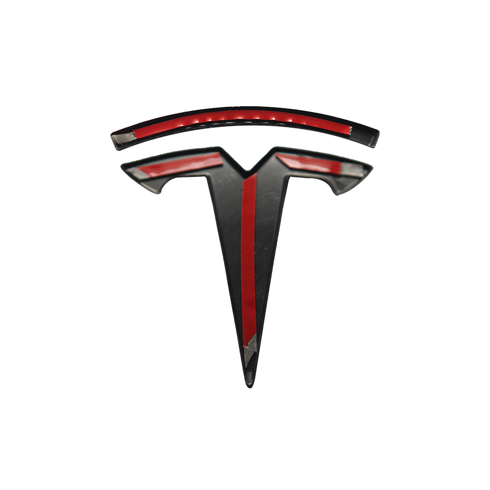 red Center Cap Wheel Rim Logo T Emblem Decals ABS Stickers Compatible with Model X and S