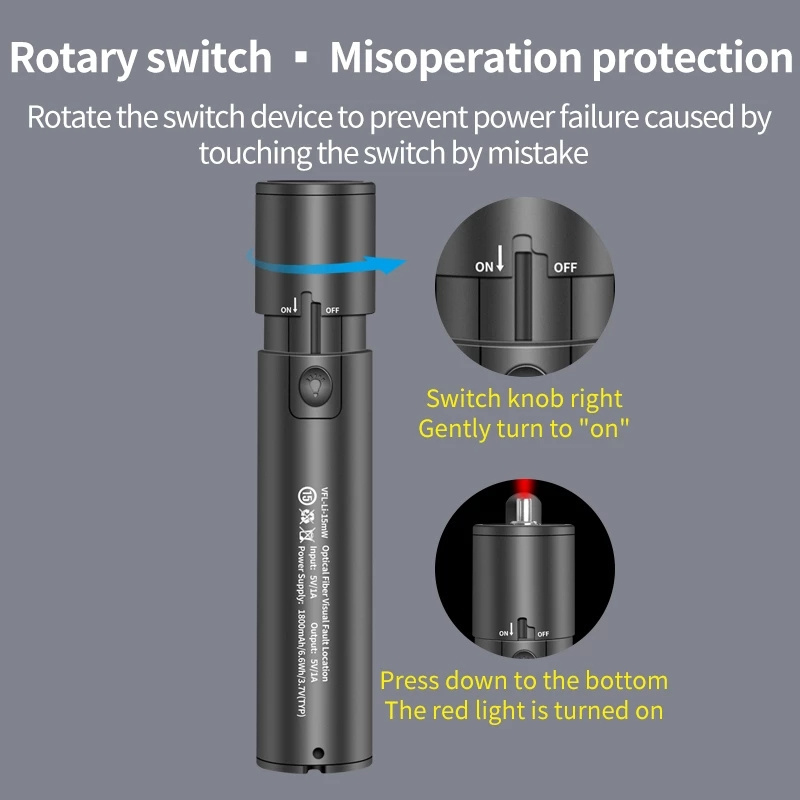 Charging New Fiber Optical Red Light Pen Laser Fiber Optiue Testers15/20/30/50mw Visual Fault Locator FFS106