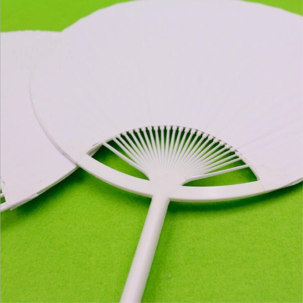 GF Kids DIY Custom Round Shape Paper Hand Mini Fan For School/Home