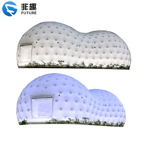 Hot sale huge inflatable shed Outdoor Inflatable building air structure tent for party event and tea house with LED