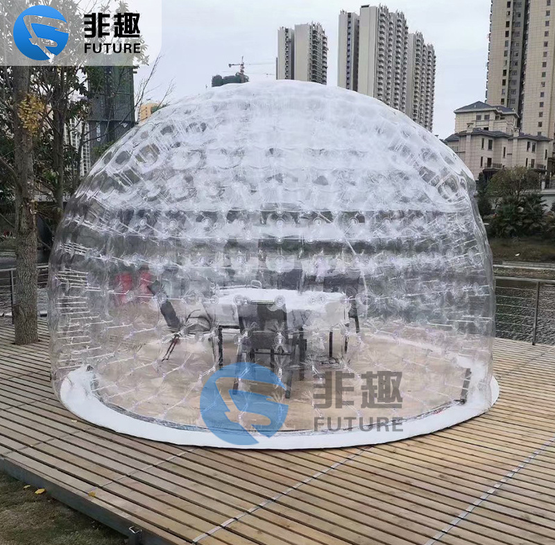 Inflatable balloon tents Clear LED Outdoor Air Log Cabin House Camping Transparent Igloo Dome Clear Bubble Inflatable Tent