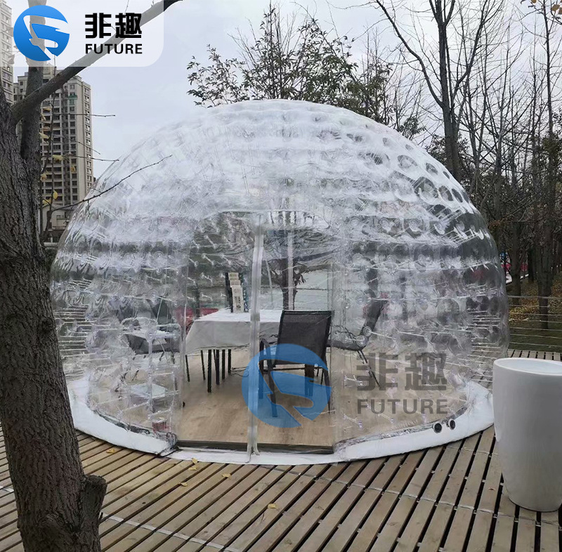 Inflatable balloon tents Clear LED Outdoor Air Log Cabin House Camping Transparent Igloo Dome Clear Bubble Inflatable Tent