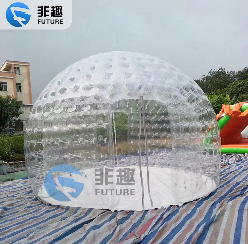 Inflatable balloon tents Clear LED Outdoor Air Log Cabin House Camping Transparent Igloo Dome Clear Bubble Inflatable Tent