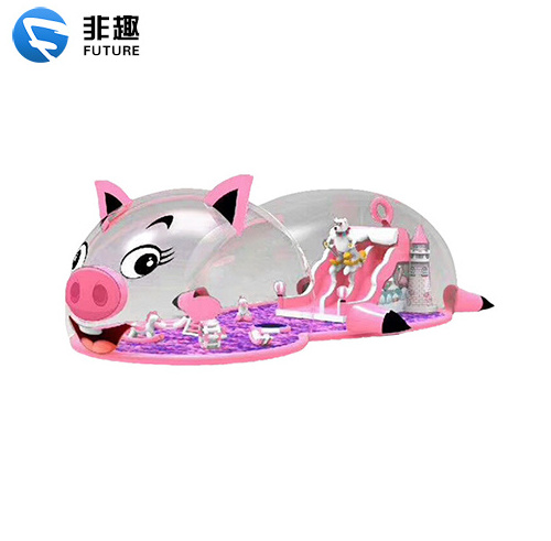 inflatable pool balls Outdoor giant Inflatable bubble pig theme park million ocean ball for child with slide and castle bouncy