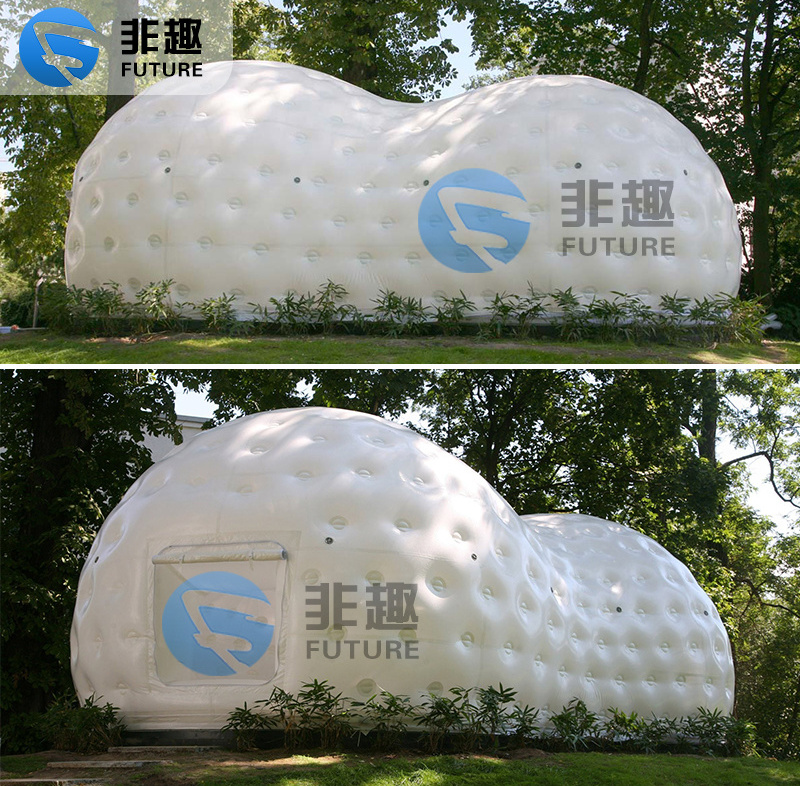 Hot sale huge inflatable shed Outdoor Inflatable building air structure tent for party event and tea house with LED