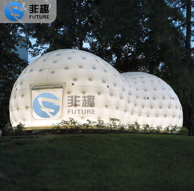 Hot sale huge inflatable shed Outdoor Inflatable building air structure tent for party event and tea house with LED