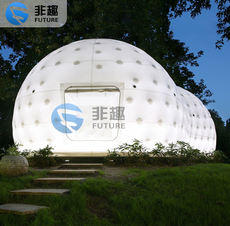 Hot sale huge inflatable shed Outdoor Inflatable building air structure tent for party event and tea house with LED