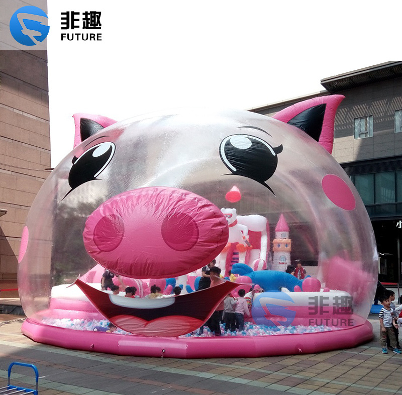 inflatable pool balls Outdoor giant Inflatable bubble pig theme park million ocean ball for child with slide and castle bouncy