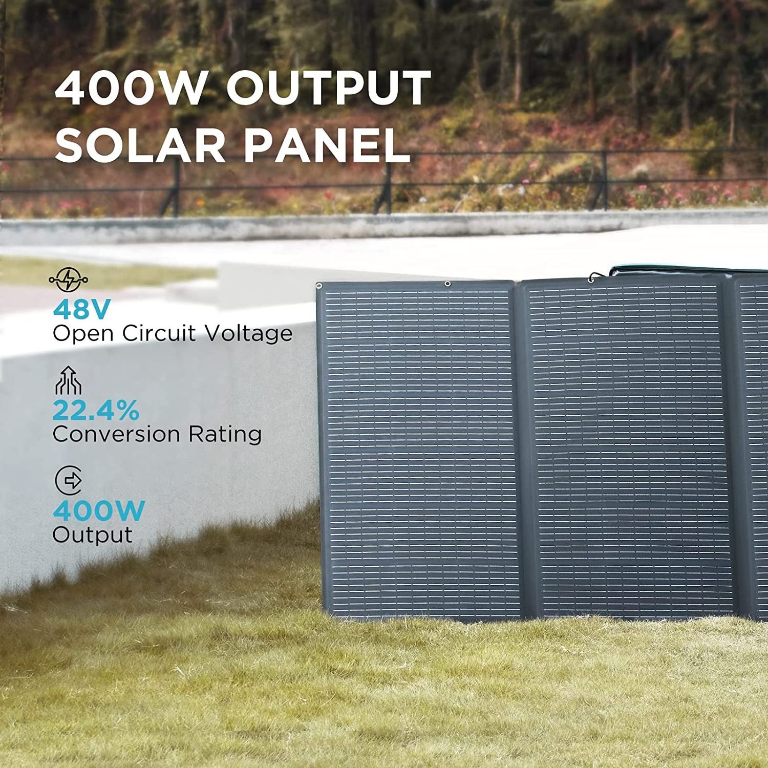 400W Portable Solar Panel, Foldable & Durable, Complete with an Adjustable Kickstand Case, Waterproof IP68 for Outdoor