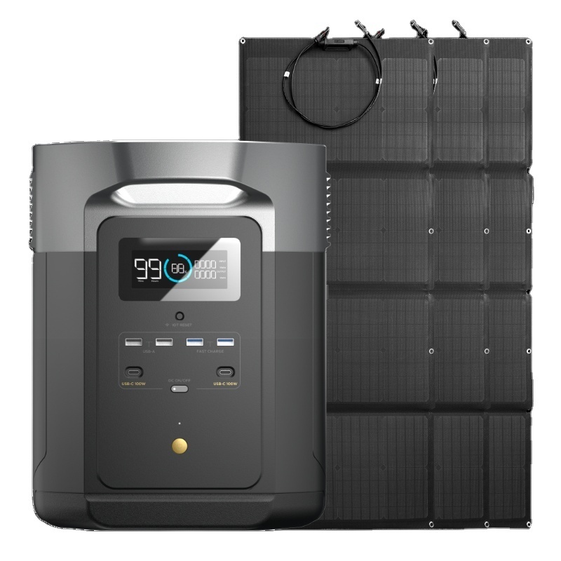 DELTA1300 2000W 1612wh + 110W/160W Solar Panel outdoor Portable Power Packs