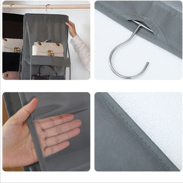 Hot selling household storage 4 Shelf hanging non woven storage box creative closet storage bags