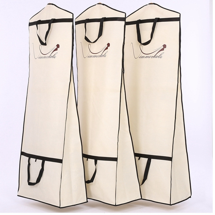 Double-sided Non-Woven Anti-dust Wedding Dress Gown thickened Garment Bag custom Storage Protector Cover