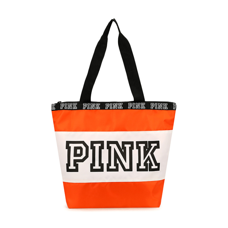 Custom Large capacity  recycling reusable 2021 canvas beach tote bag ladies crossbody shoulder pink canvas tote bag with chain