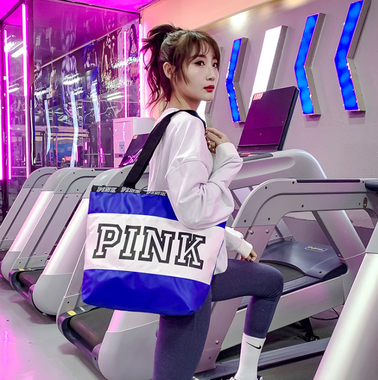 Custom Large capacity  recycling reusable 2021 canvas beach tote bag ladies crossbody shoulder pink canvas tote bag with chain