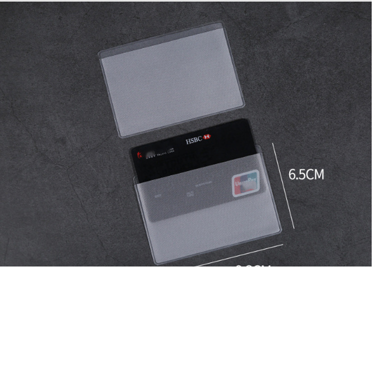 Wholesale Customized Transparent PVC Business Card Holder ID Card Pouch With Printing