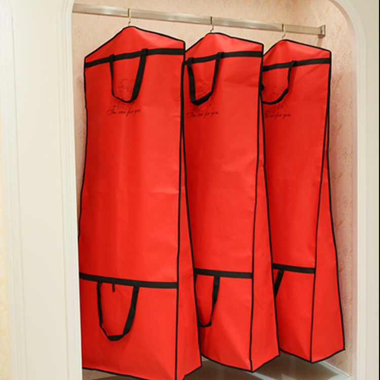 Double-sided Non-Woven Anti-dust Wedding Dress Gown thickened Garment Bag custom Storage Protector Cover