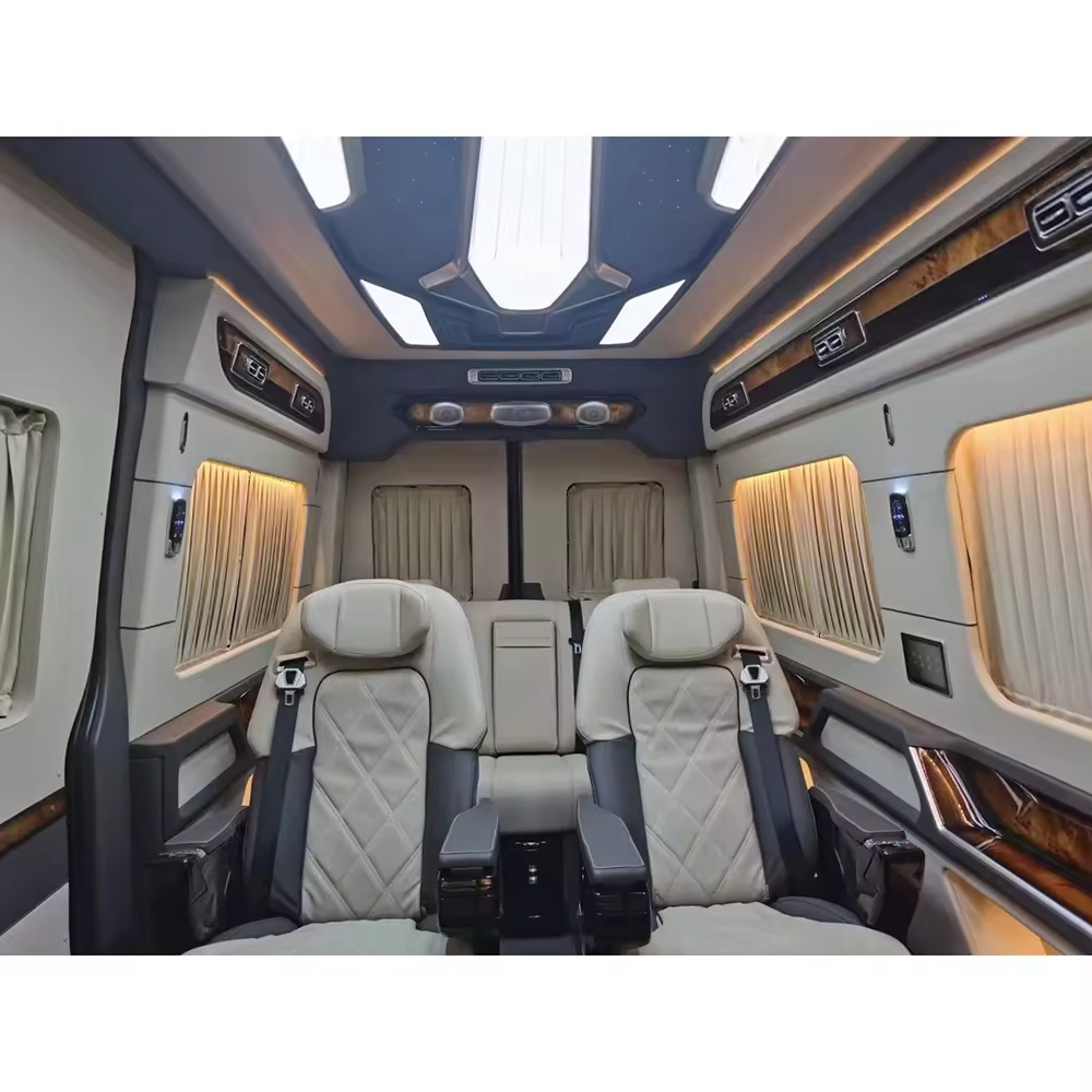 Full vehicle interior decoration luxury car seats roof light curtains Partition For Vito sprinter w447 Hiace mpv van