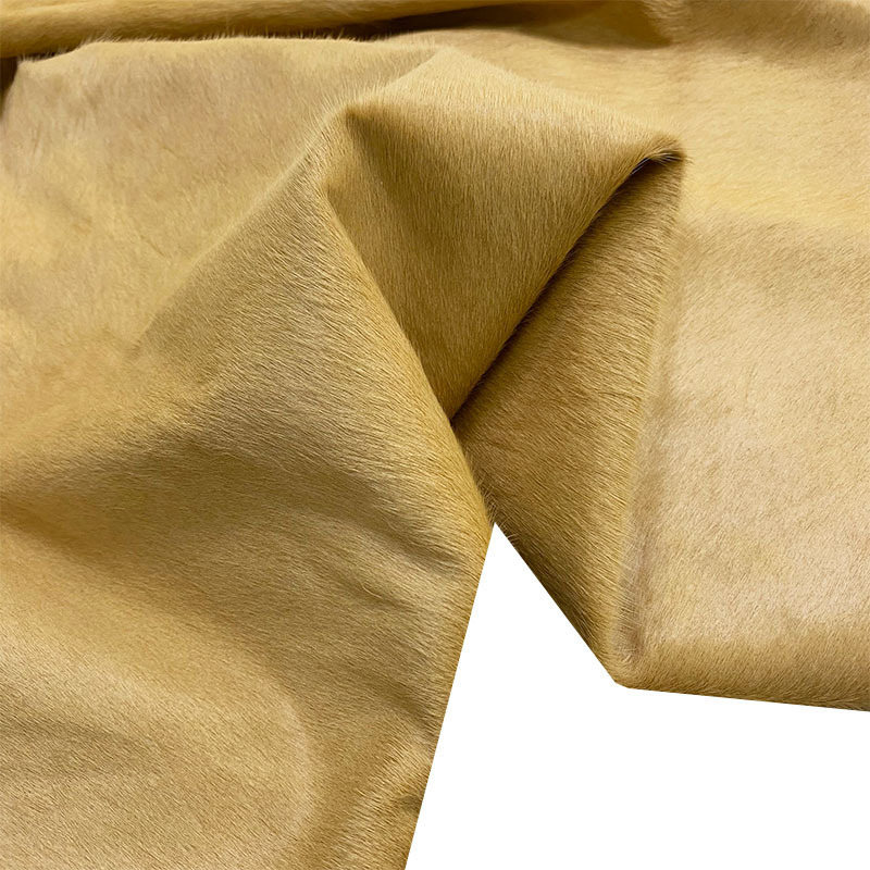 Solid earth yellow apricot horse hair leather Versatile genuine leather horse fur