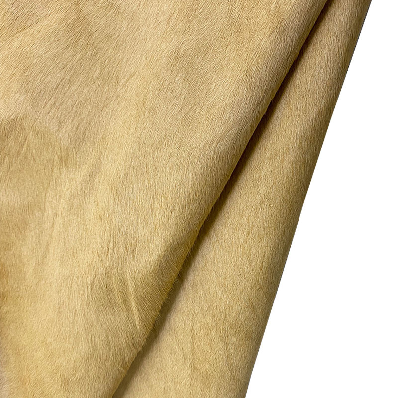 Solid earth yellow apricot horse hair leather Versatile genuine leather horse fur