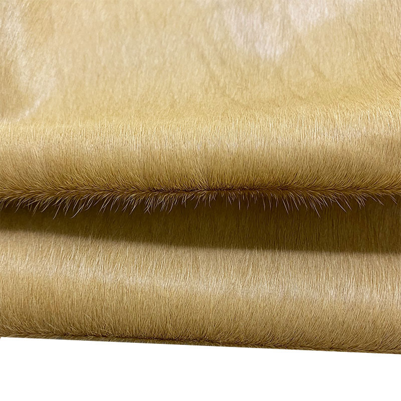 Solid earth yellow apricot horse hair leather Versatile genuine leather horse fur