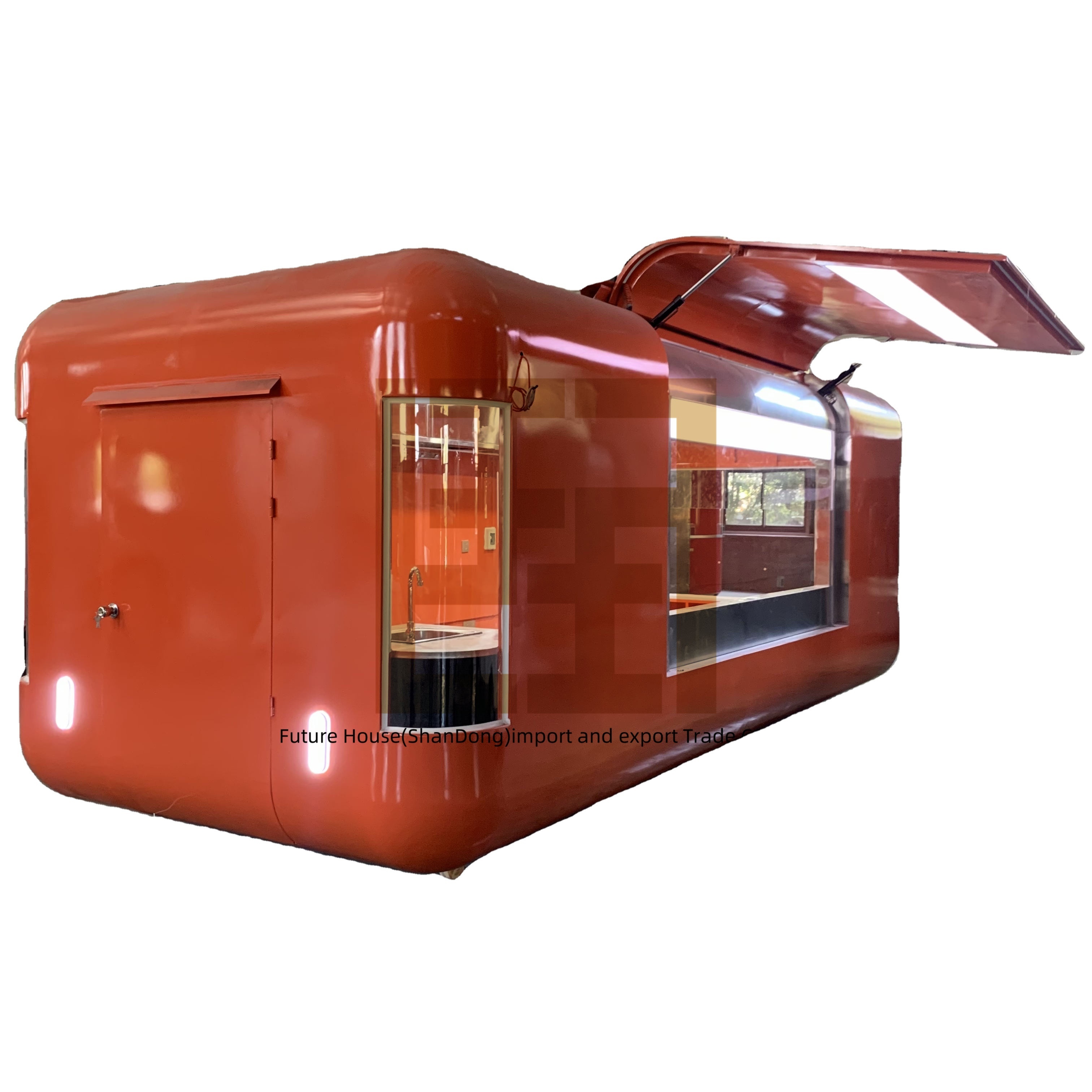 New Mobile Fast Airstream Food Truck for Coffee Pizza Hot Dog Ice Cream-Stainless Steel for Bakery Sales