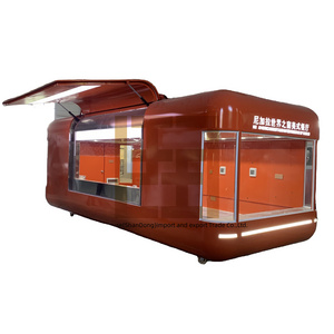 New Mobile Fast Airstream Food Truck for Coffee Pizza Hot Dog Ice Cream-Stainless Steel for Bakery Sales