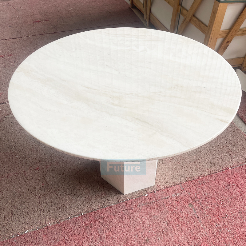 Natural Polished Honed Marble Dining Table Stone Furniture Oval Shape Stone Table marble Dining table