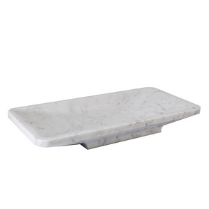 Future Stone Ship Shape Rectangular Natural White Carrara Marble Serving Tray Fruit Tray Marbl Tray For Home Decor Dining Table