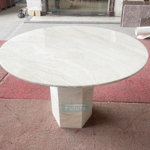 Natural Polished Honed Marble Dining Table Stone Furniture Oval Shape Stone Table marble Dining table