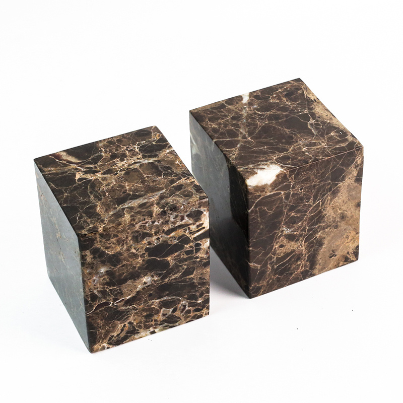 Luxury Modern Home Decoration Marble Bookend Tabletop Decoration For Marble Decoration Square Dark Black Marble