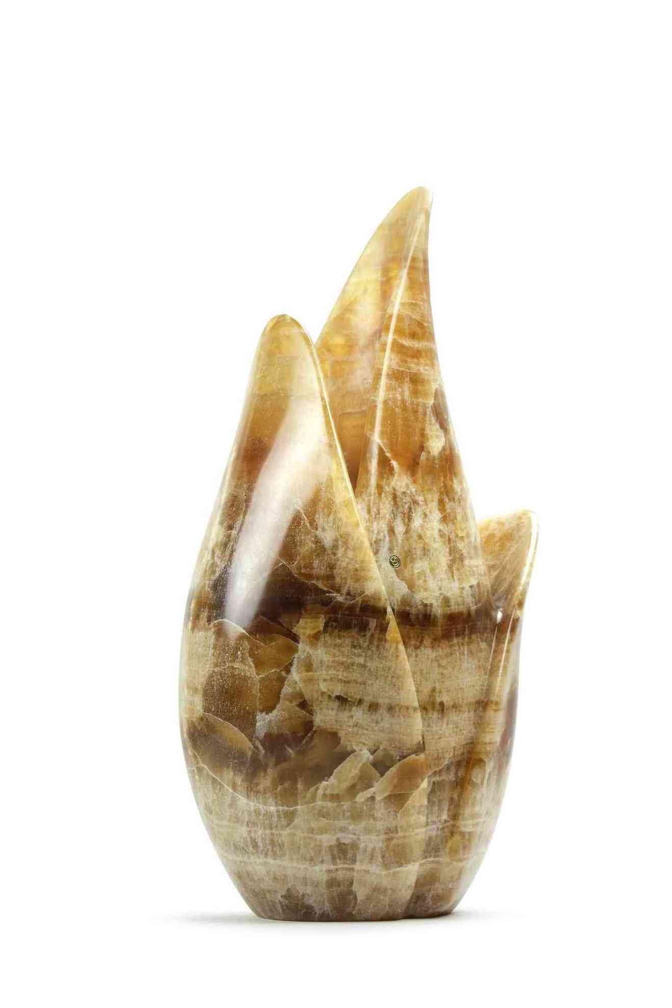 Flower Pots Onyx Natural Stone Vase Vase Vessel Decorative Sculpture Tulip Shape Amber Onyx Marble Hand-carved Stone Vase