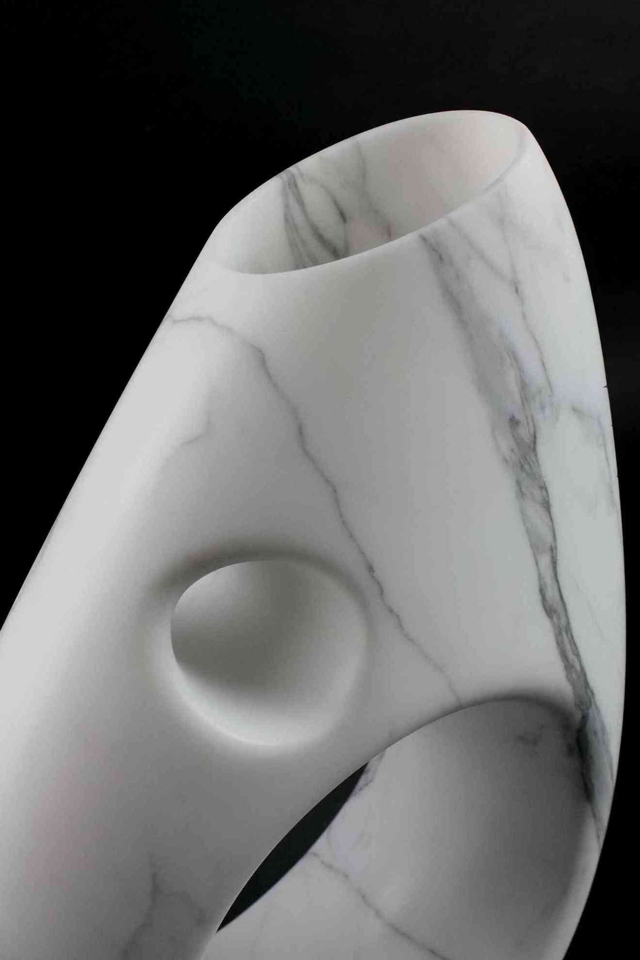 marble Vase Planter Marble Classic Modern Flower Pot Vase Vessel Decorative Sculpture Abstract White Statuary Marble Hand-carved