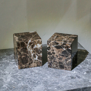 Luxury Modern Home Decoration Marble Bookend Tabletop Decoration For Marble Decoration Square Dark Black Marble