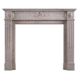 Hand Carved Modern Fireplace Chinese Marble Fireplace French Carrara Marble Fireplace in the Louis XVI Style