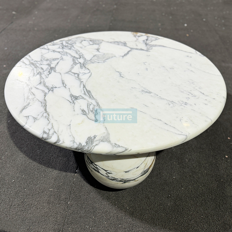 Modern Minimalist Luxury Black and White Arabescato Marble Coffee Table Tea Table For Home Living Room Party  Designer