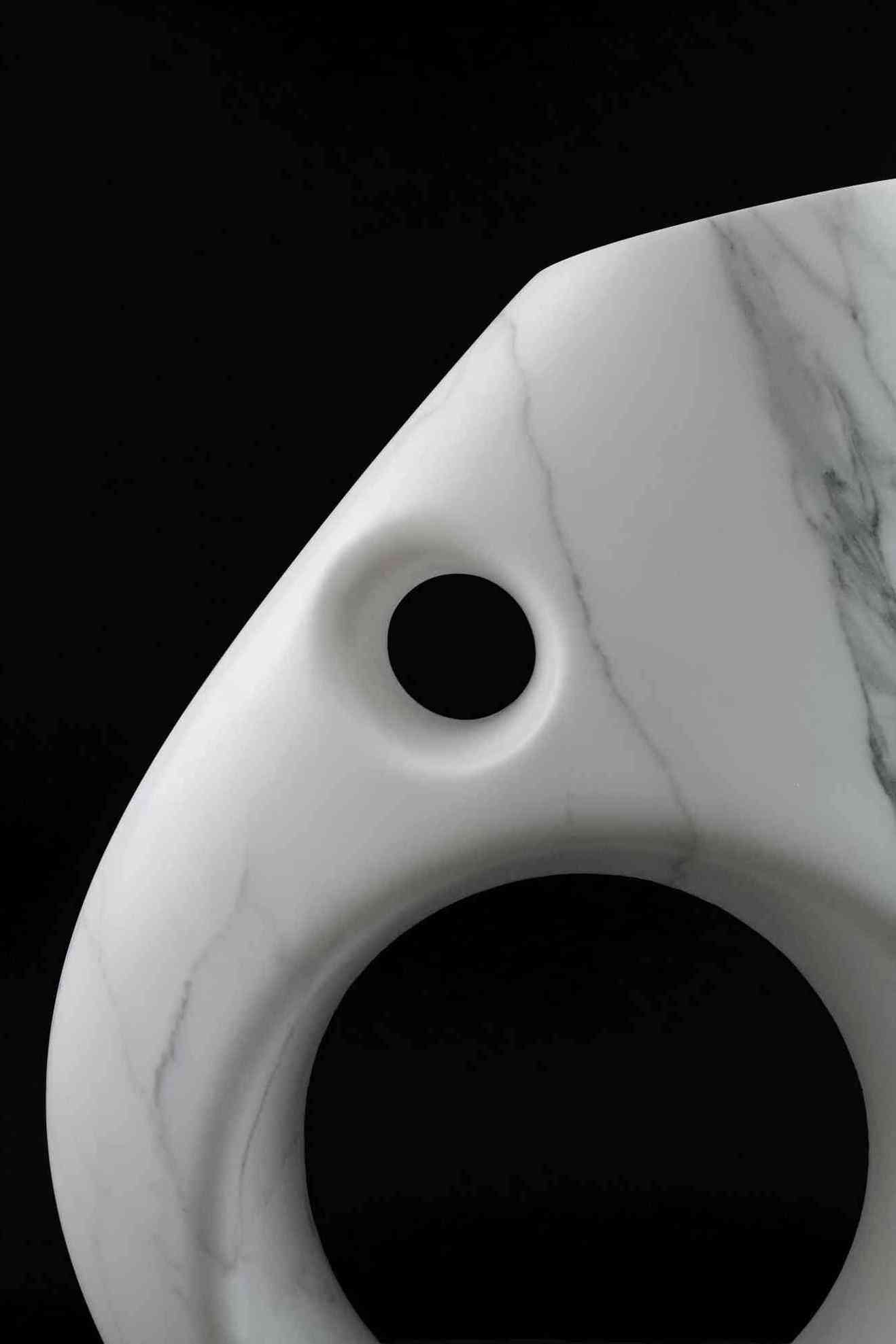 marble Vase Planter Marble Classic Modern Flower Pot Vase Vessel Decorative Sculpture Abstract White Statuary Marble Hand-carved