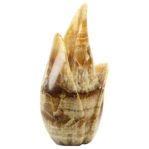 Flower Pots Onyx Natural Stone Vase Vase Vessel Decorative Sculpture Tulip Shape Amber Onyx Marble Hand-carved Stone Vase