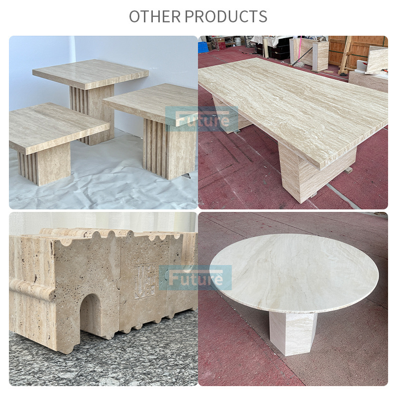 Factory quality guaranteed high end modern luxury travertine modern dinning table marble dining table for restaurants