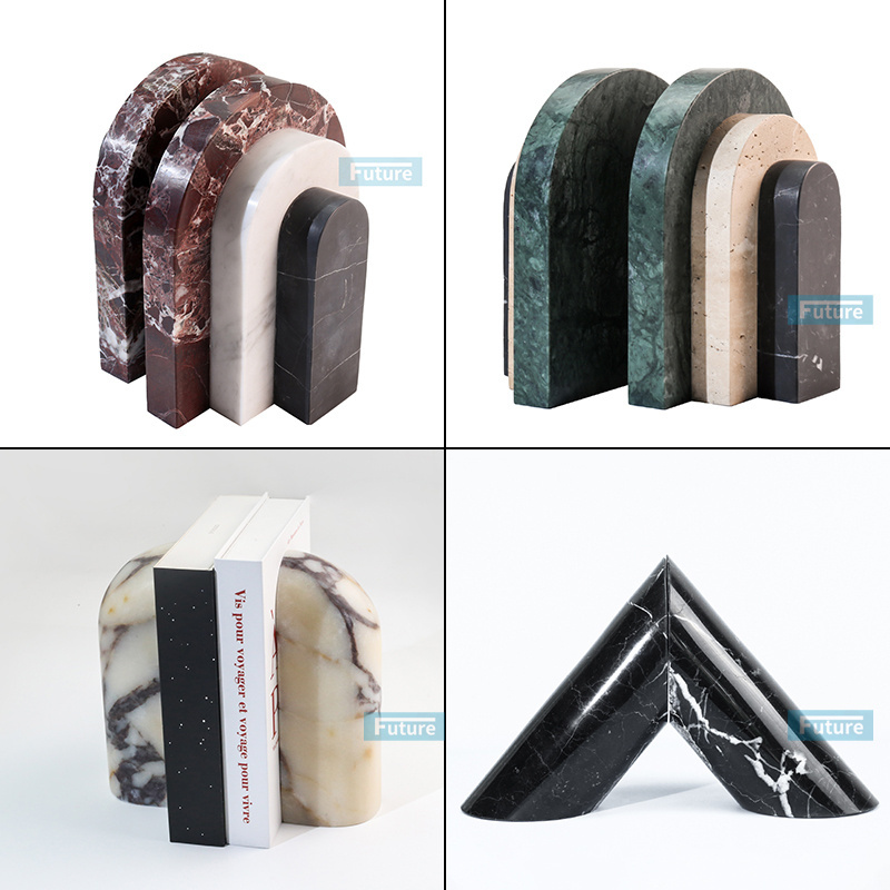 Luxury Modern Home Decoration Marble Bookend Tabletop Decoration For Marble Decoration Square Dark Black Marble