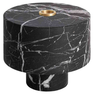 Nordic Marble Candle Candlestick Column Smooth Holders Decor Candle Jars Luxury Candleholder in Black Marble