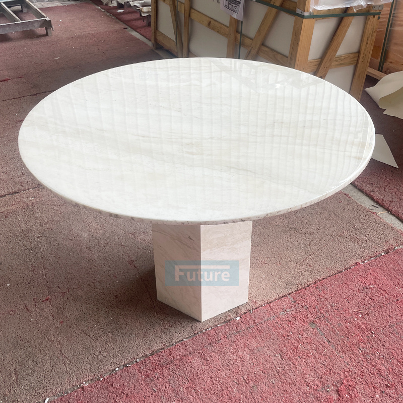 Natural Polished Honed Marble Dining Table Stone Furniture Oval Shape Stone Table marble Dining table