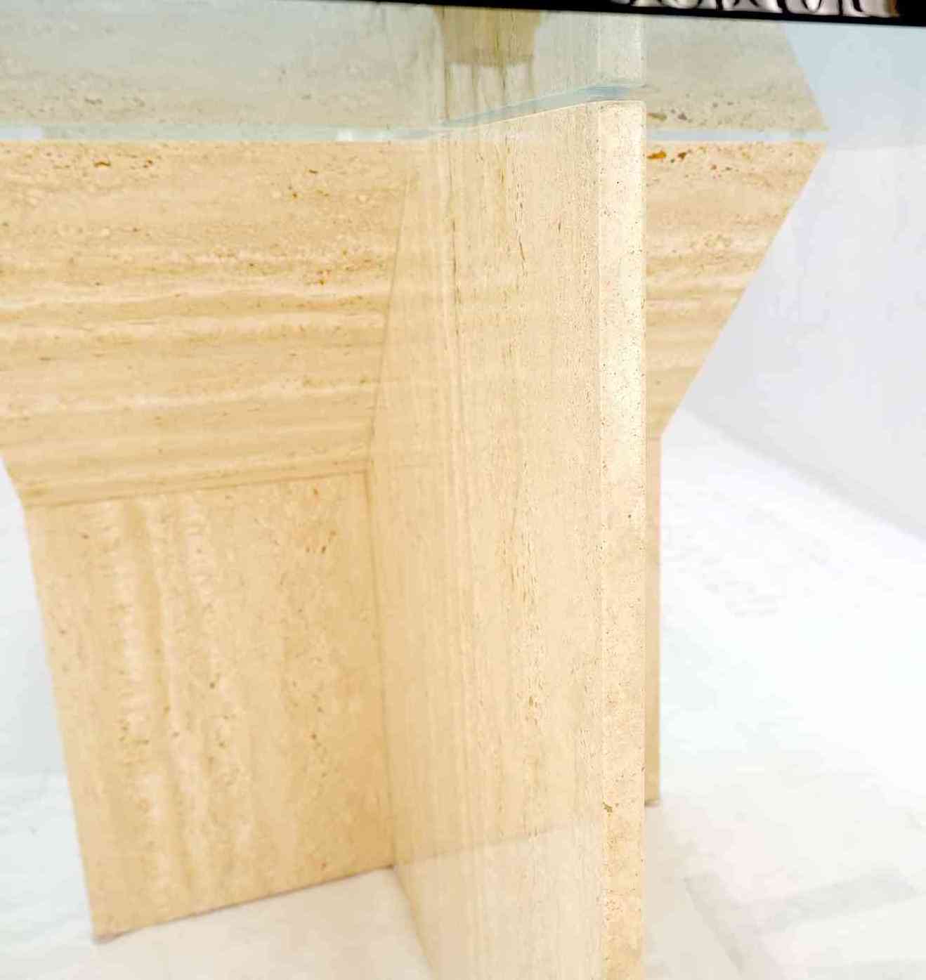 Stone Table Top Marble Beige Travertine Dining Table Large Double Travertine Pedestal Glass Top Dining Conference Table