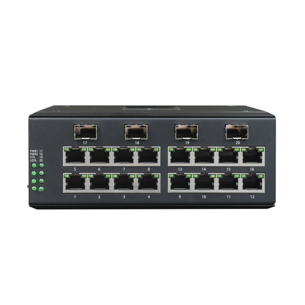 Industrial Managed 16 Ports Gigabit Ethernet Switches SFP Network Switch