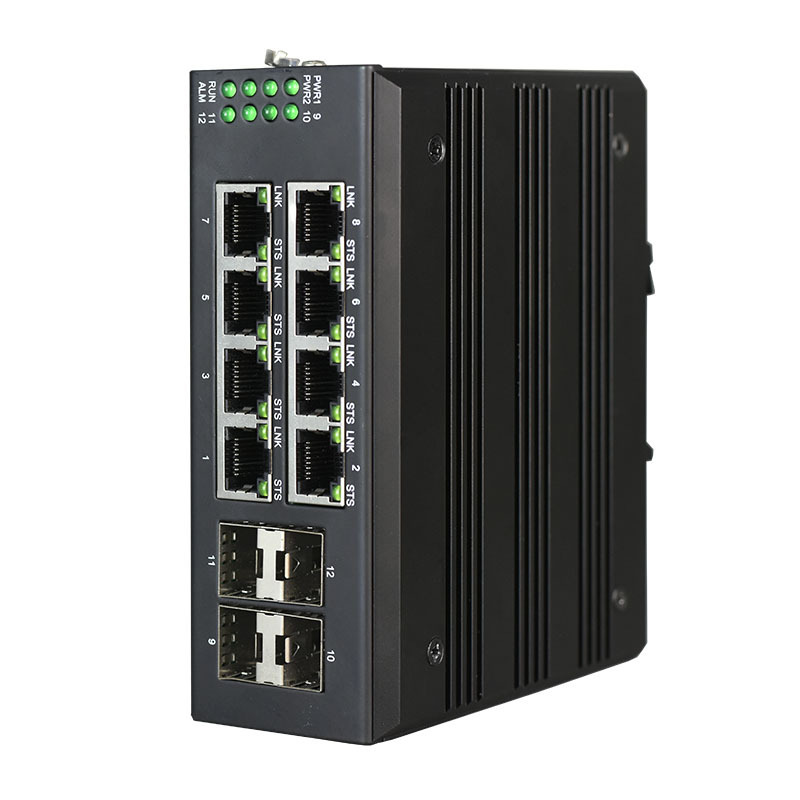 L2 Switch Industriel Managed Din Rail 8 Port Gigabit Ethernet Industrial Switch With 4 SFP